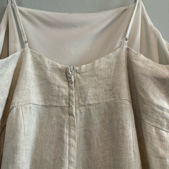 H&M Linen Jumpsuit Beach Resortwear Wide Leg Minimalist XL - Picture 3 of 8